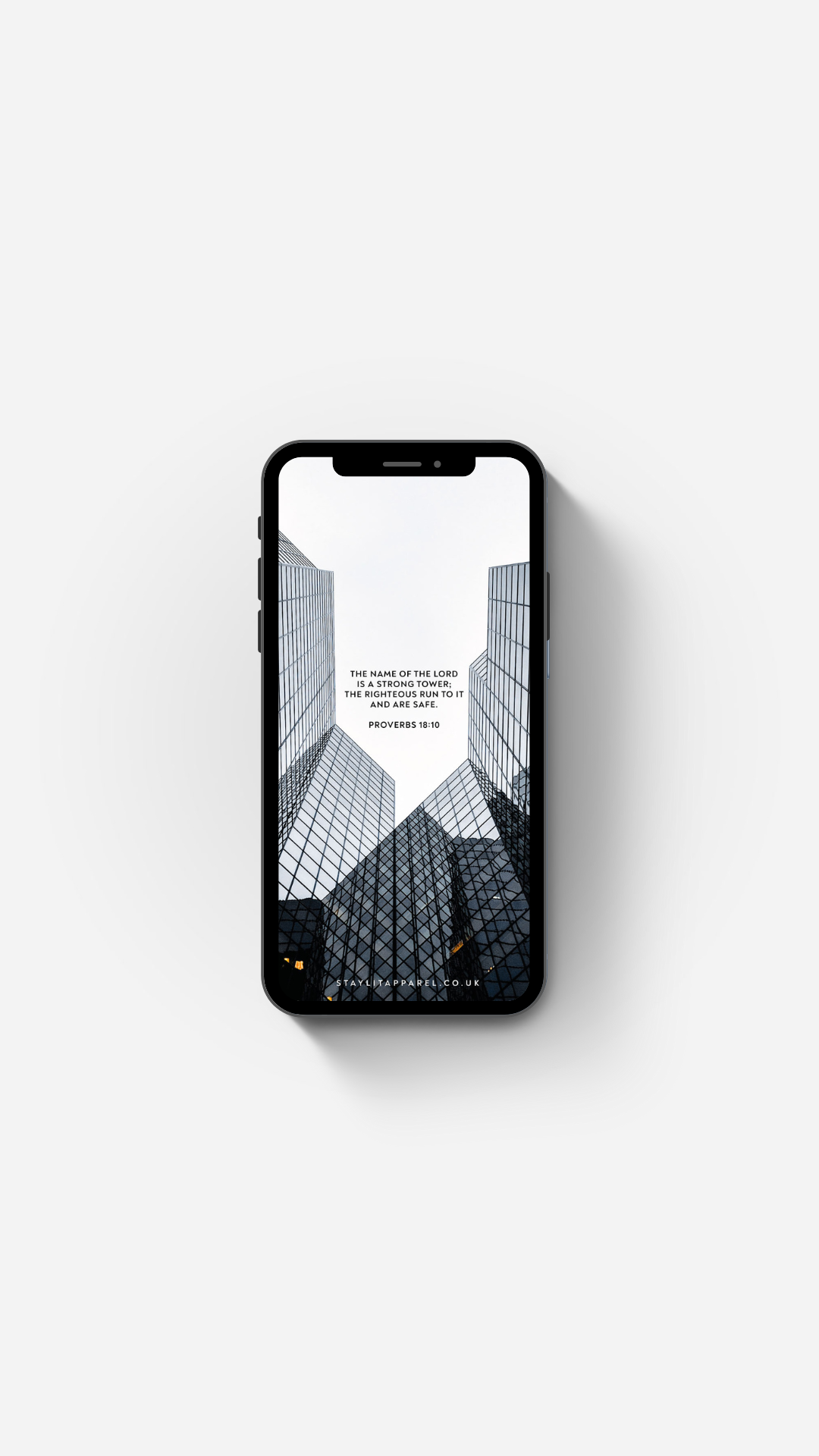 Phone case with architectural design and text on a white background Bible Verse Wallpaper by Stay Lit Apparel
