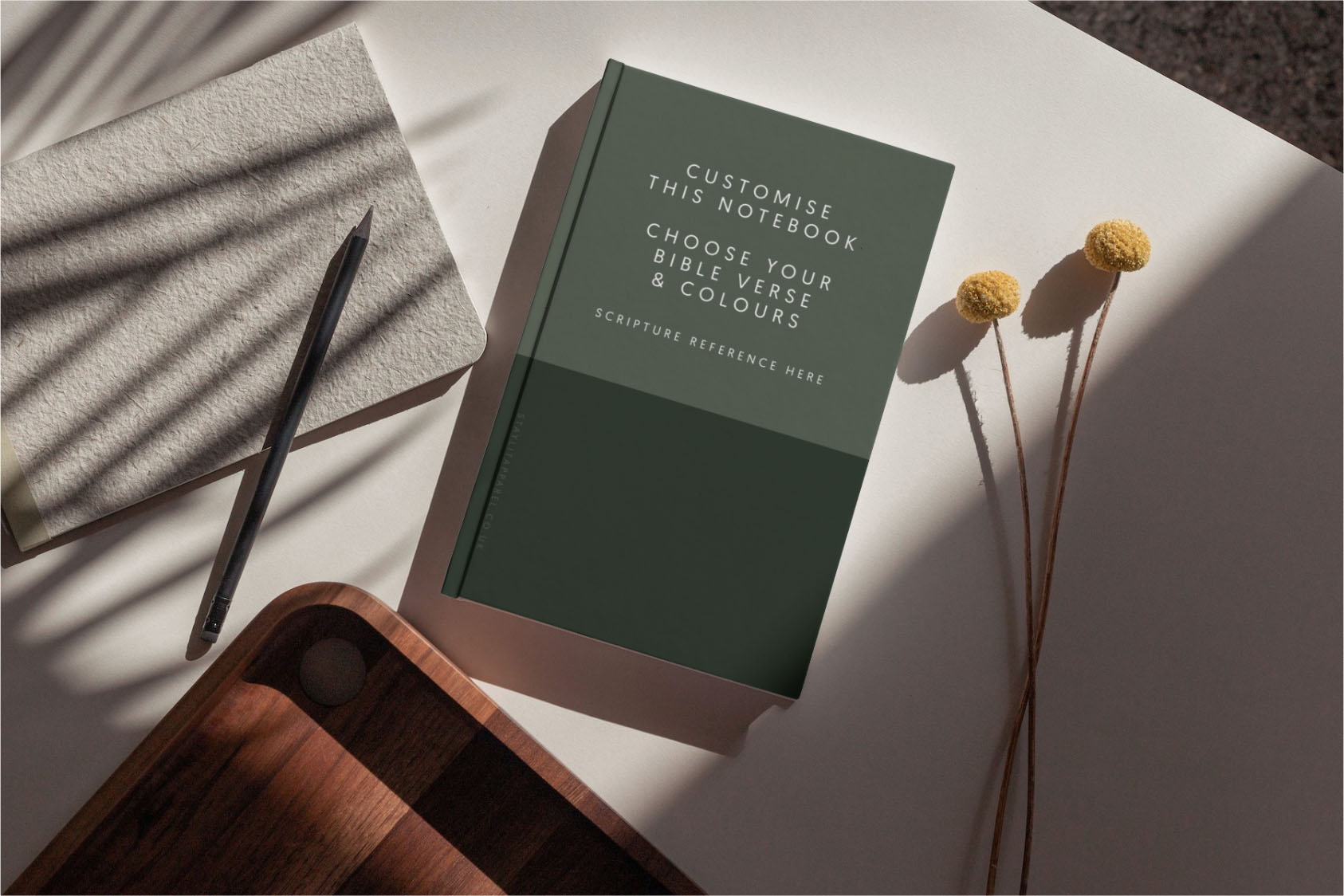 Two Toned Personalised Christian Notebook Green image 1