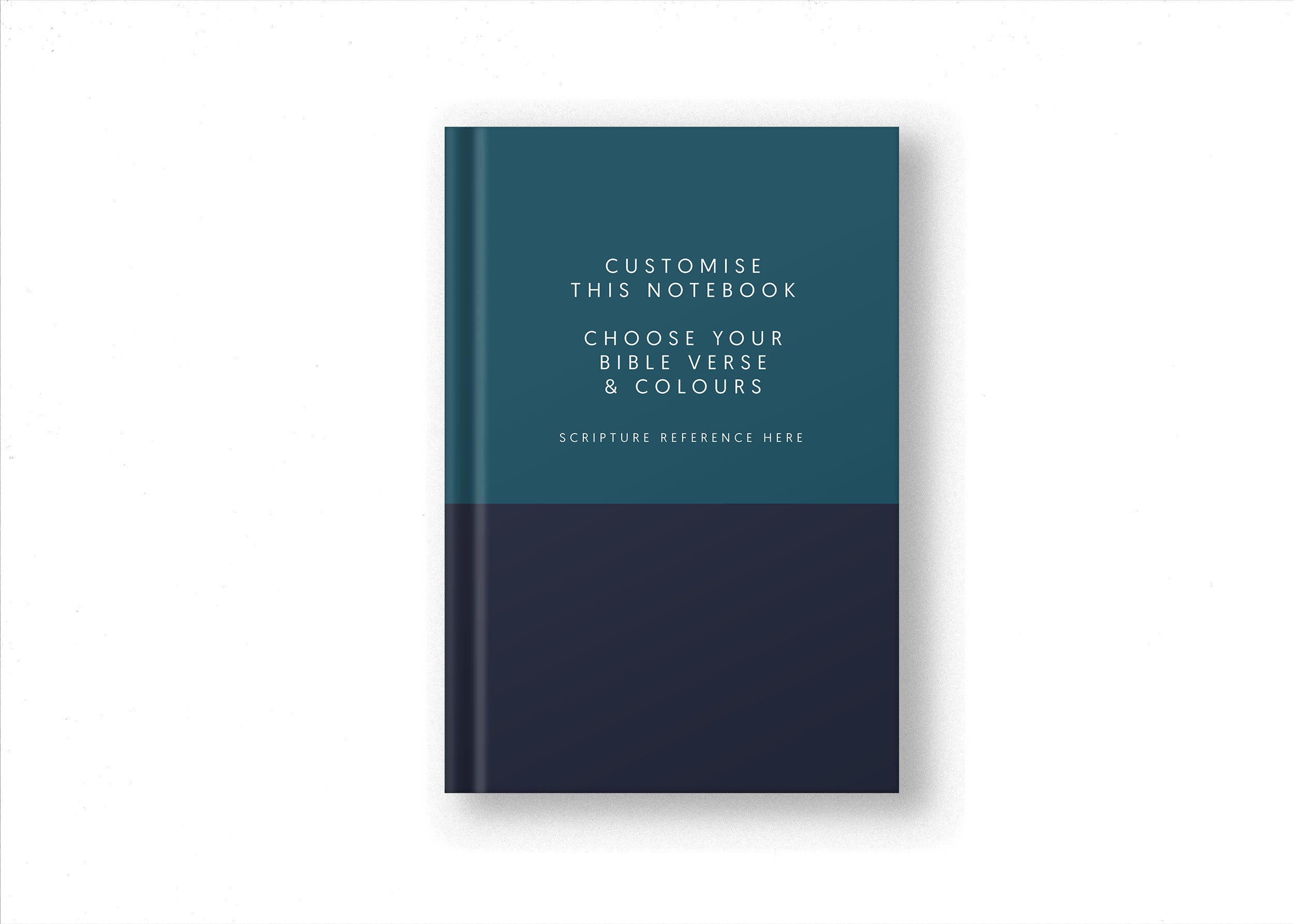 Two Toned Personalised Christian Notebook Teal image 0