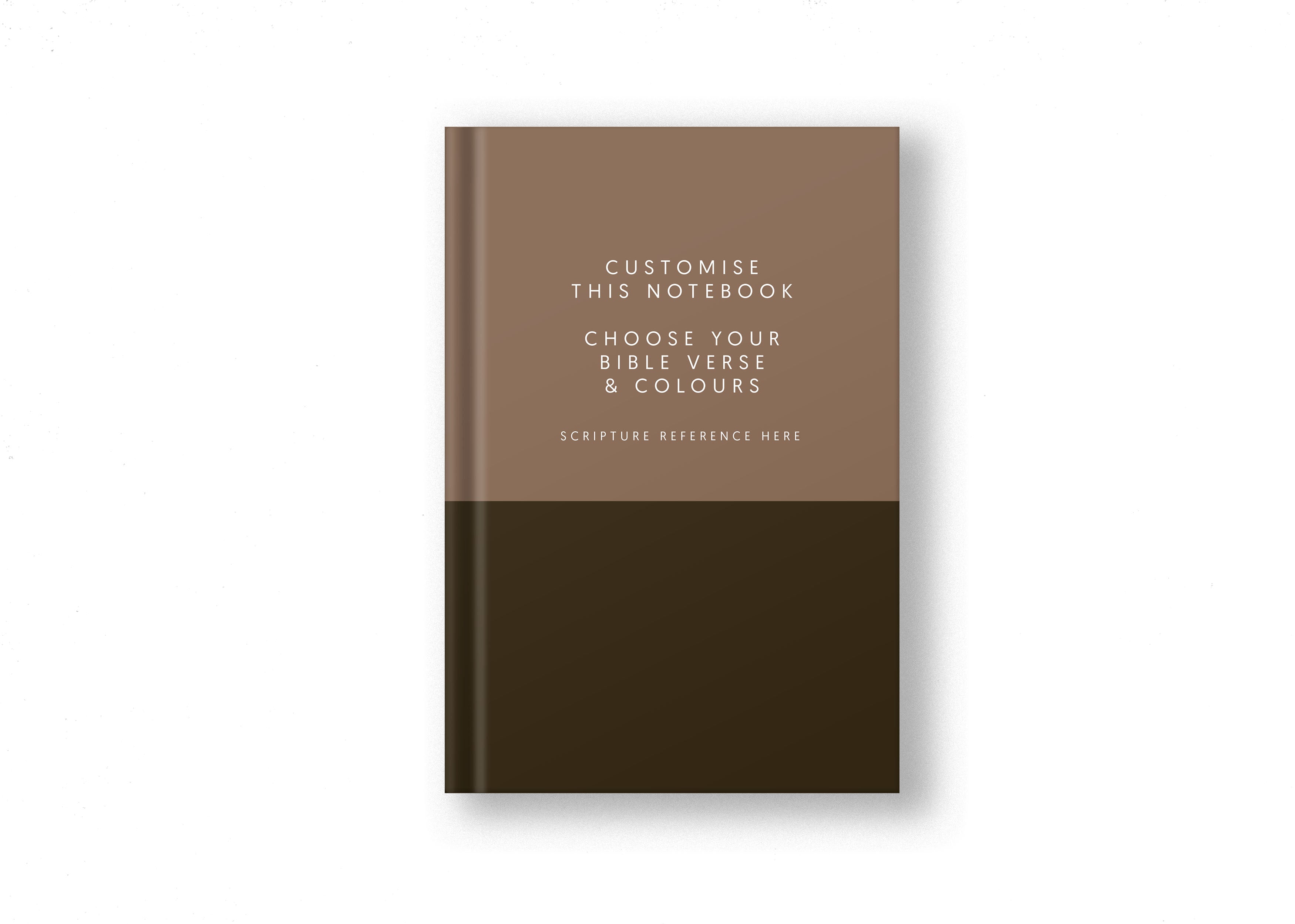 Two Toned Personalised Christian Notebook Chocolate image 0