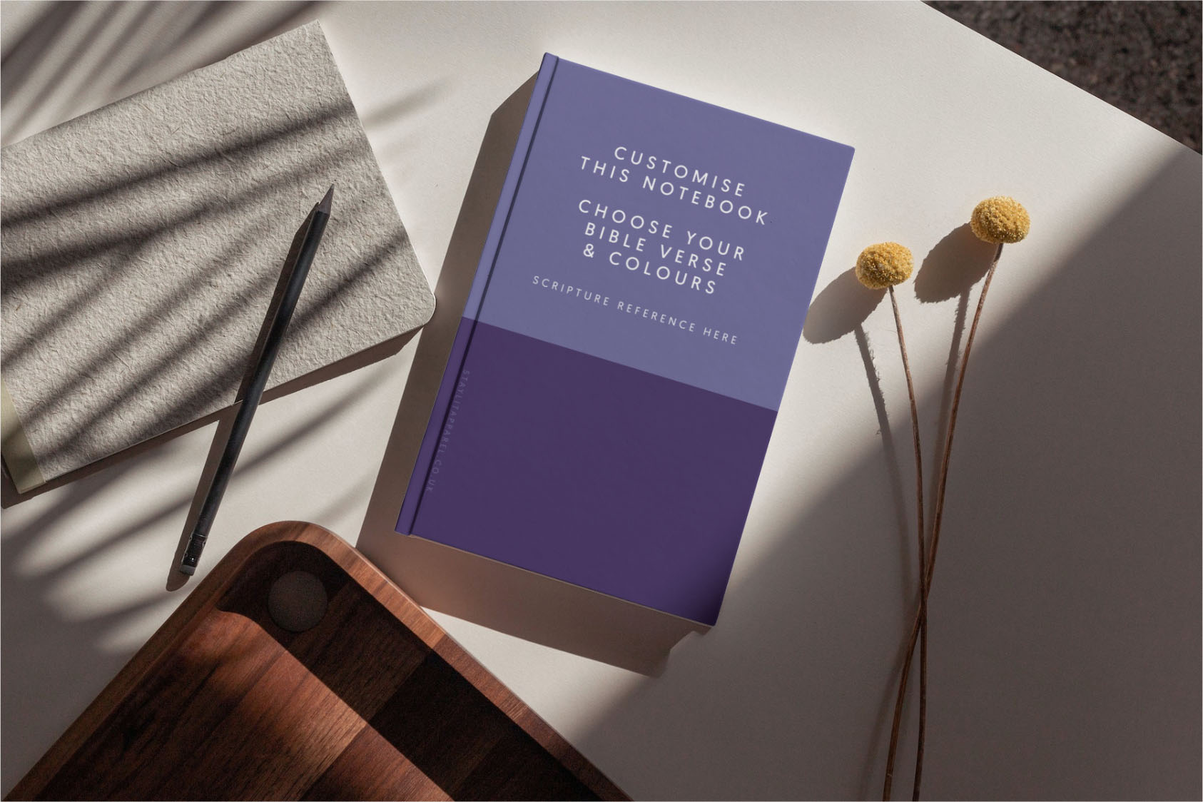 Two Toned Personalised Christian Notebook Purple image 1