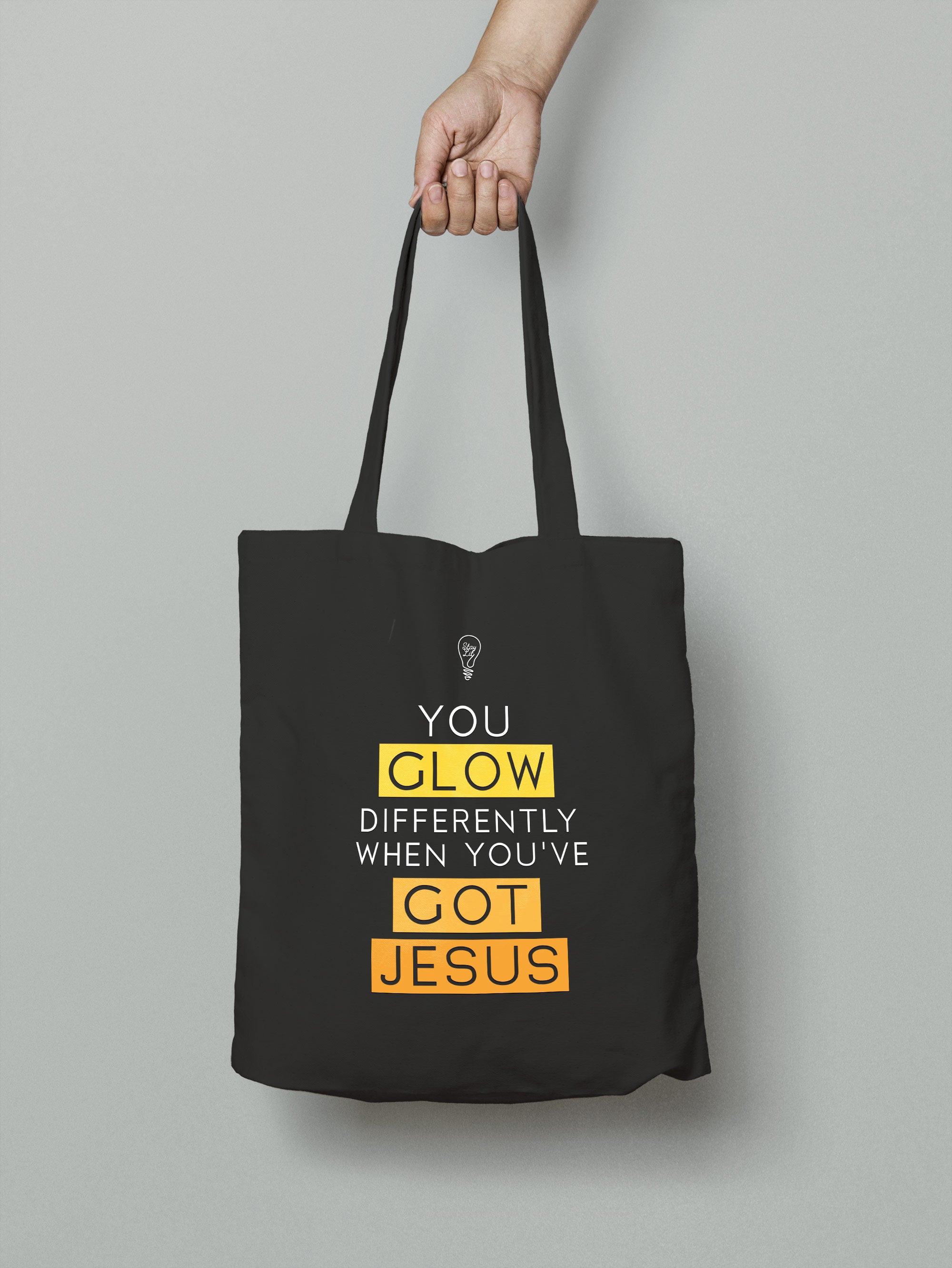 You Glow Differently When You've Got Jesus Tote Bag image 0