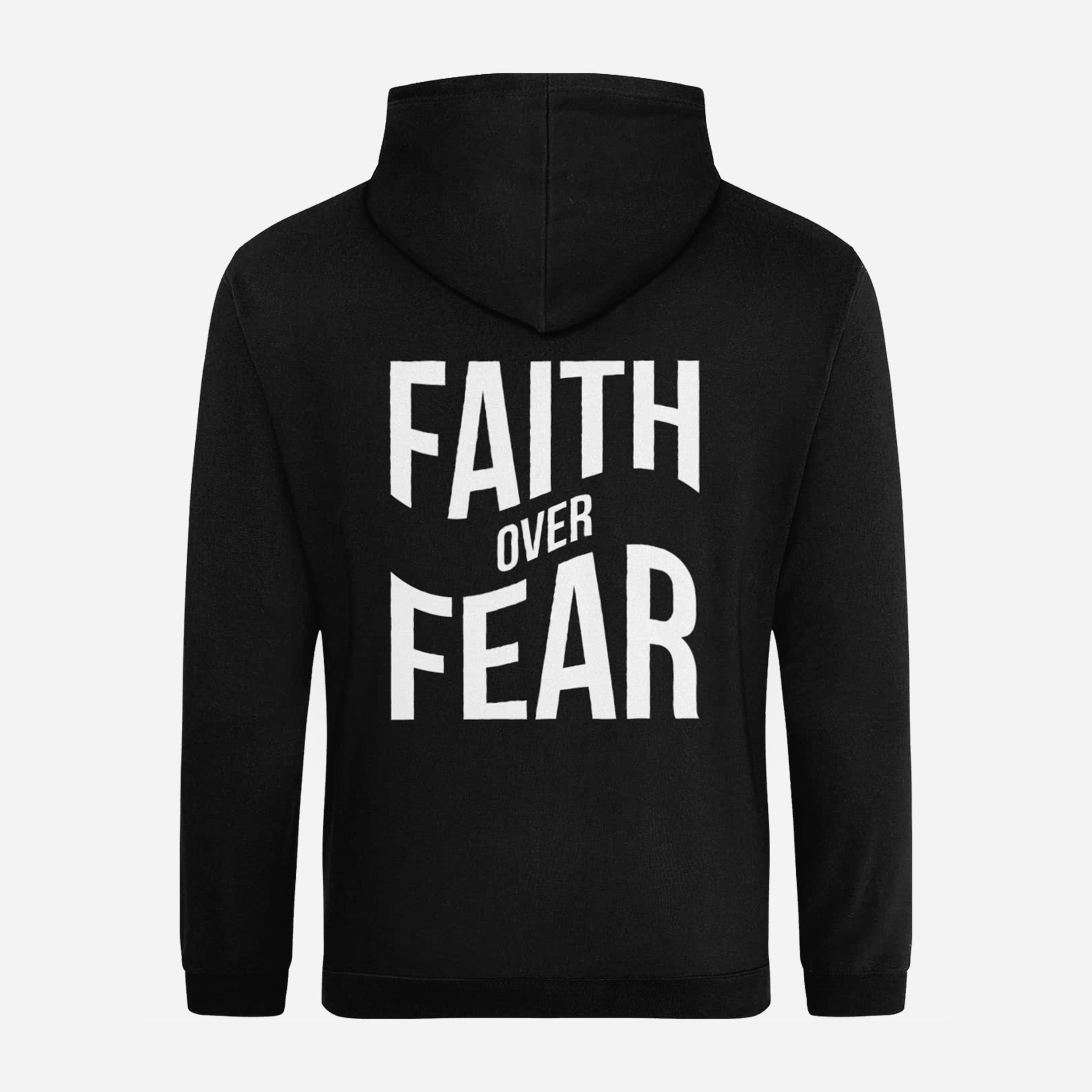Faith Over Fear Black Pullover Hoodie image 0