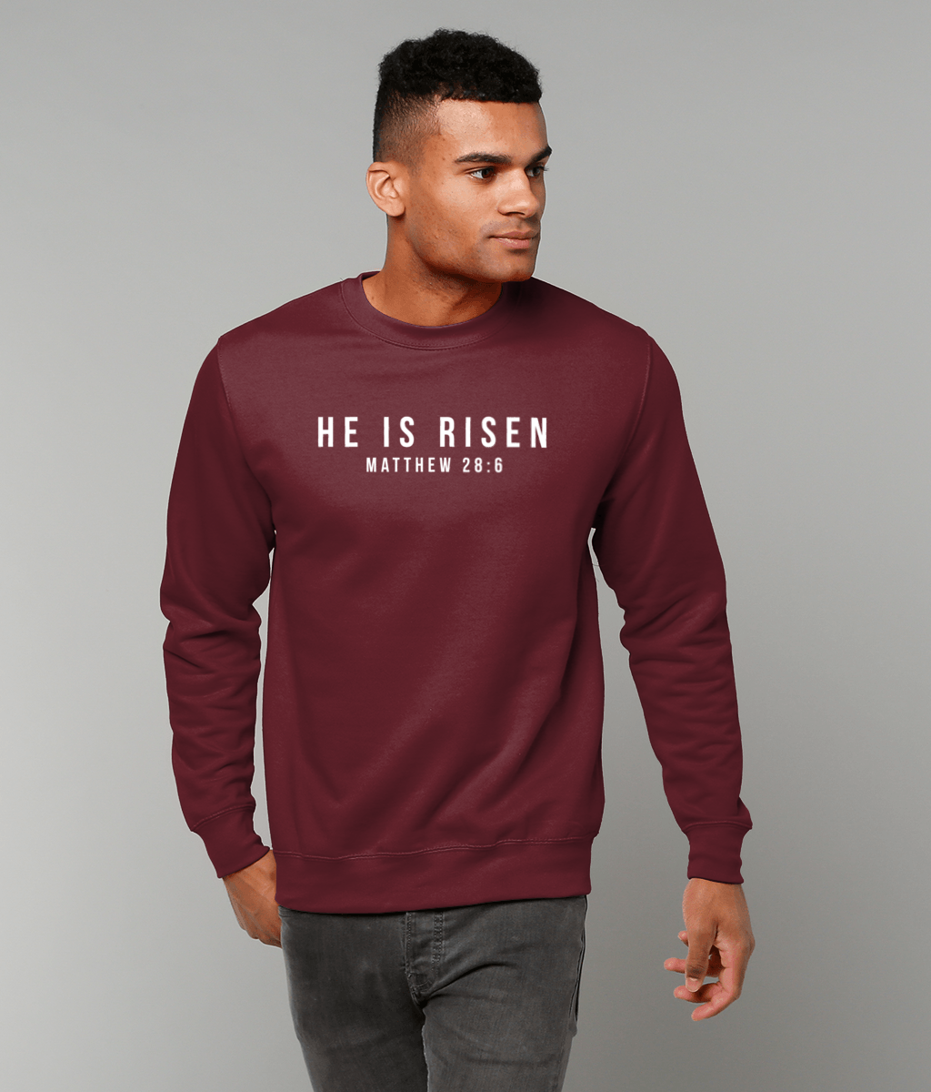 He Is Risen Burgundy Sweatshirt image 1