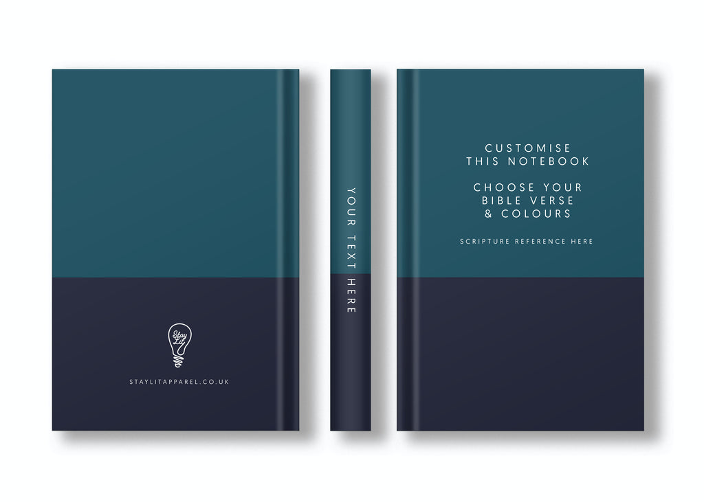 Two Toned Personalised Christian Notebook Teal image 3