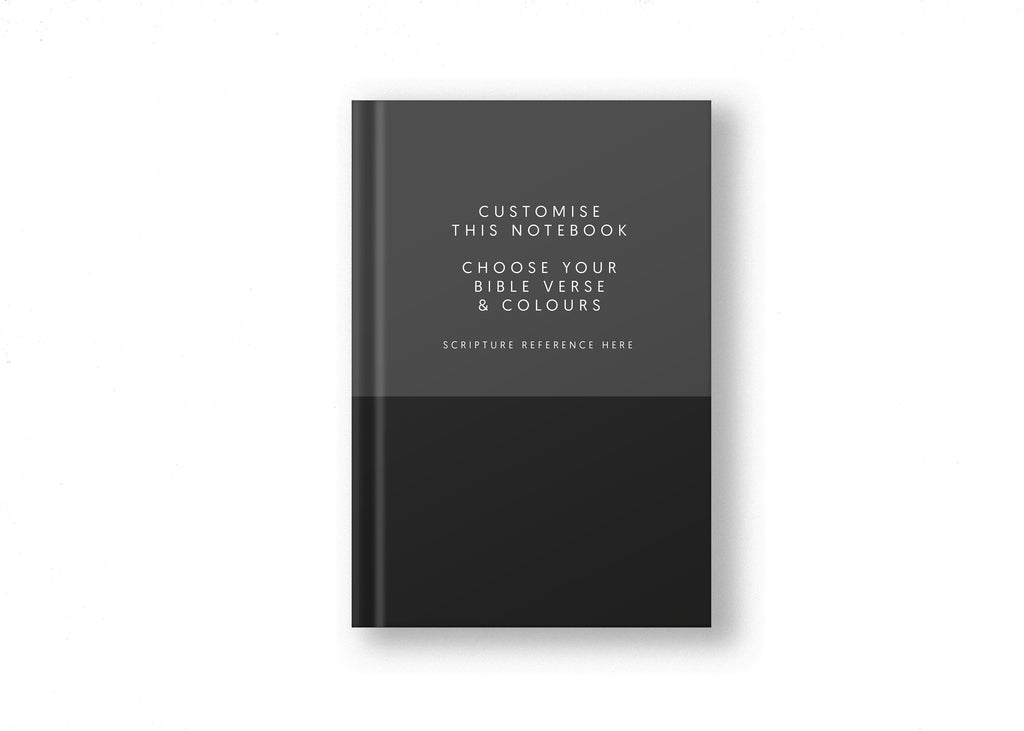 Two Toned Personalised Christian Notebook Grey image 0