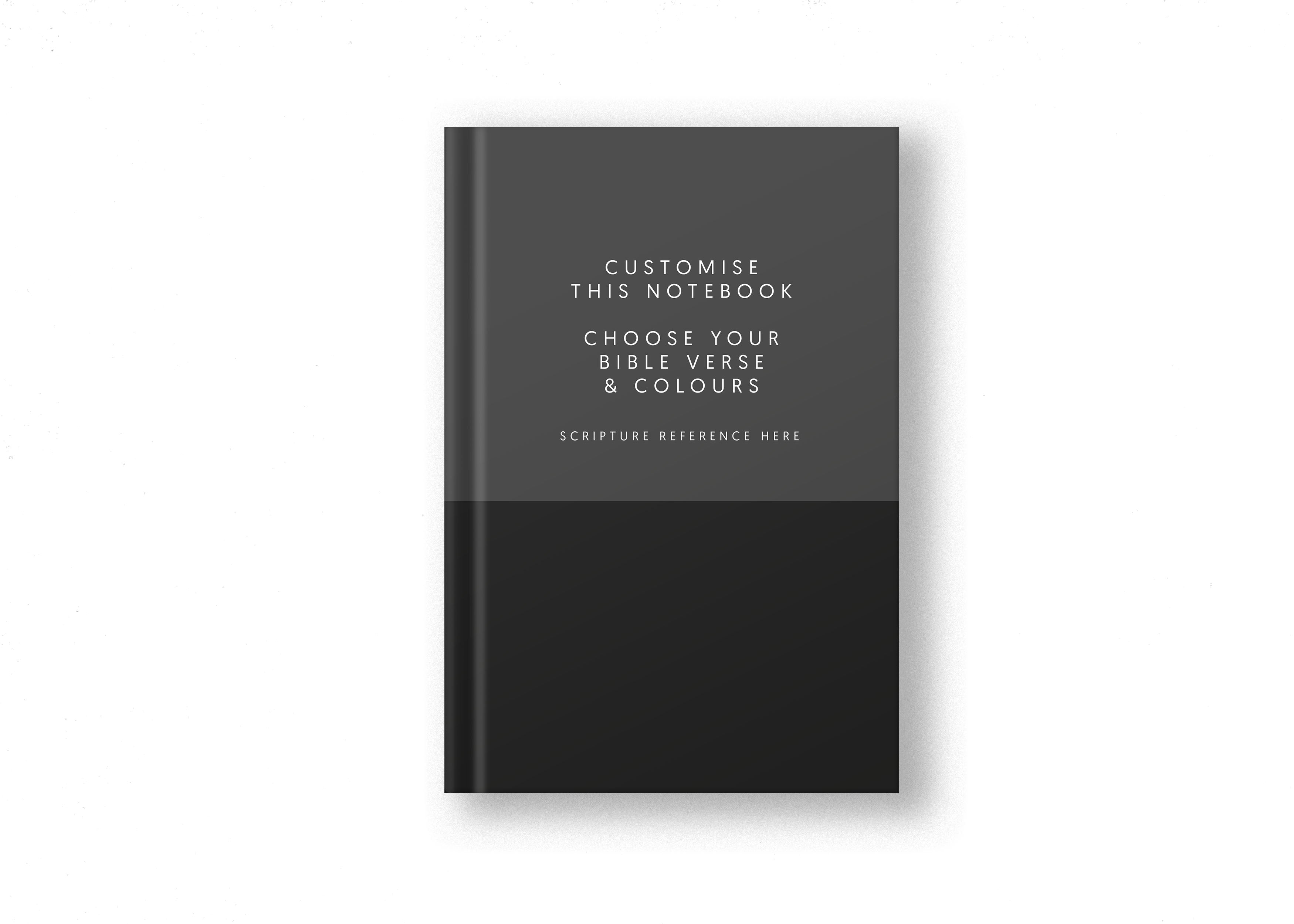 Two Toned Personalised Christian Notebook Grey image 0