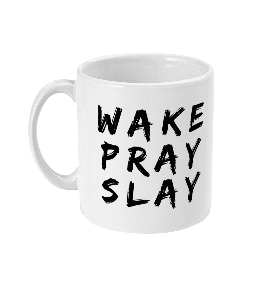 Wake Pray Slay Christian Mug image 0