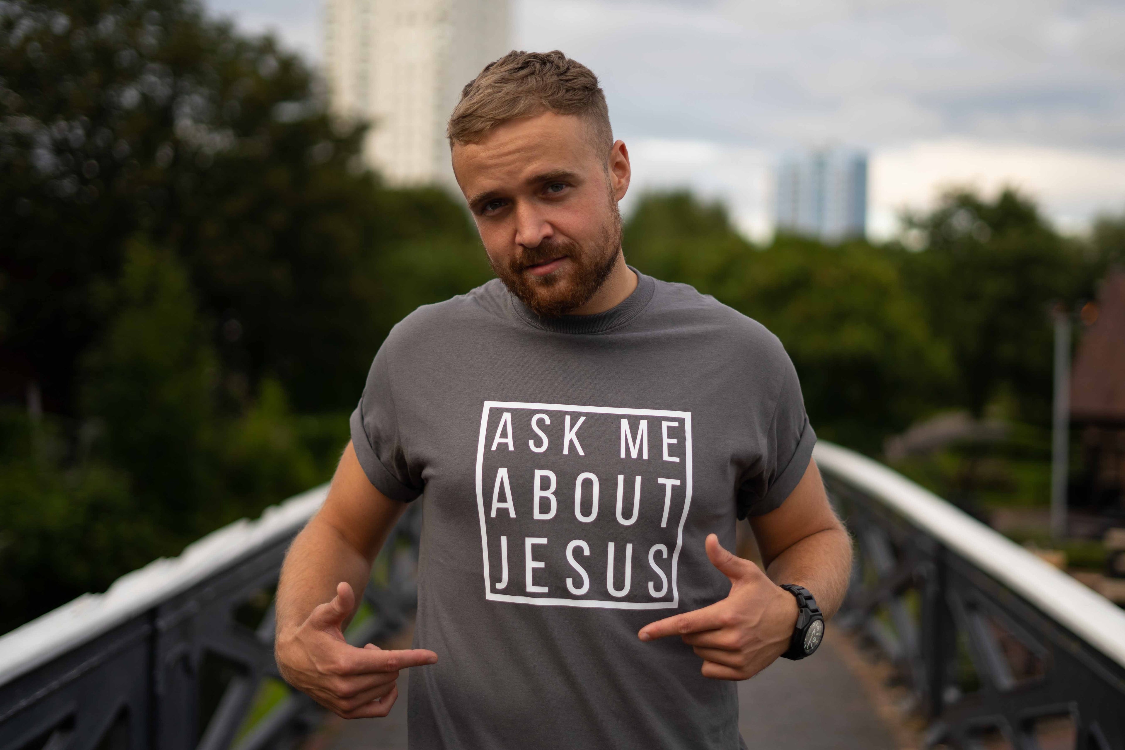 Ask Me About Jesus T-shirt image 1