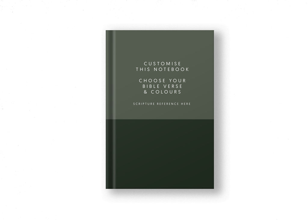 Two Toned Personalised Christian Notebook Green image 0