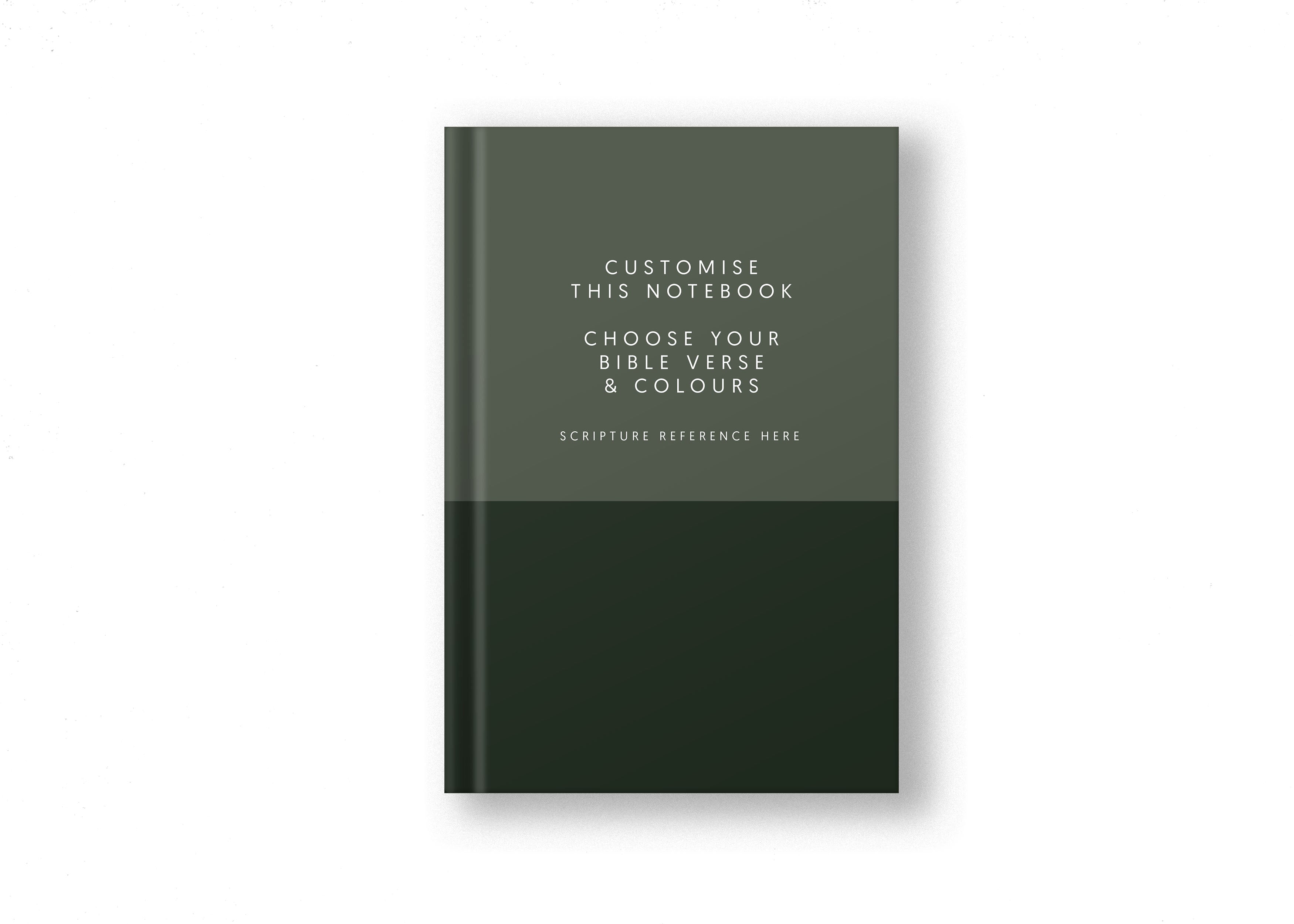 Two Toned Personalised Christian Notebook Green image 0