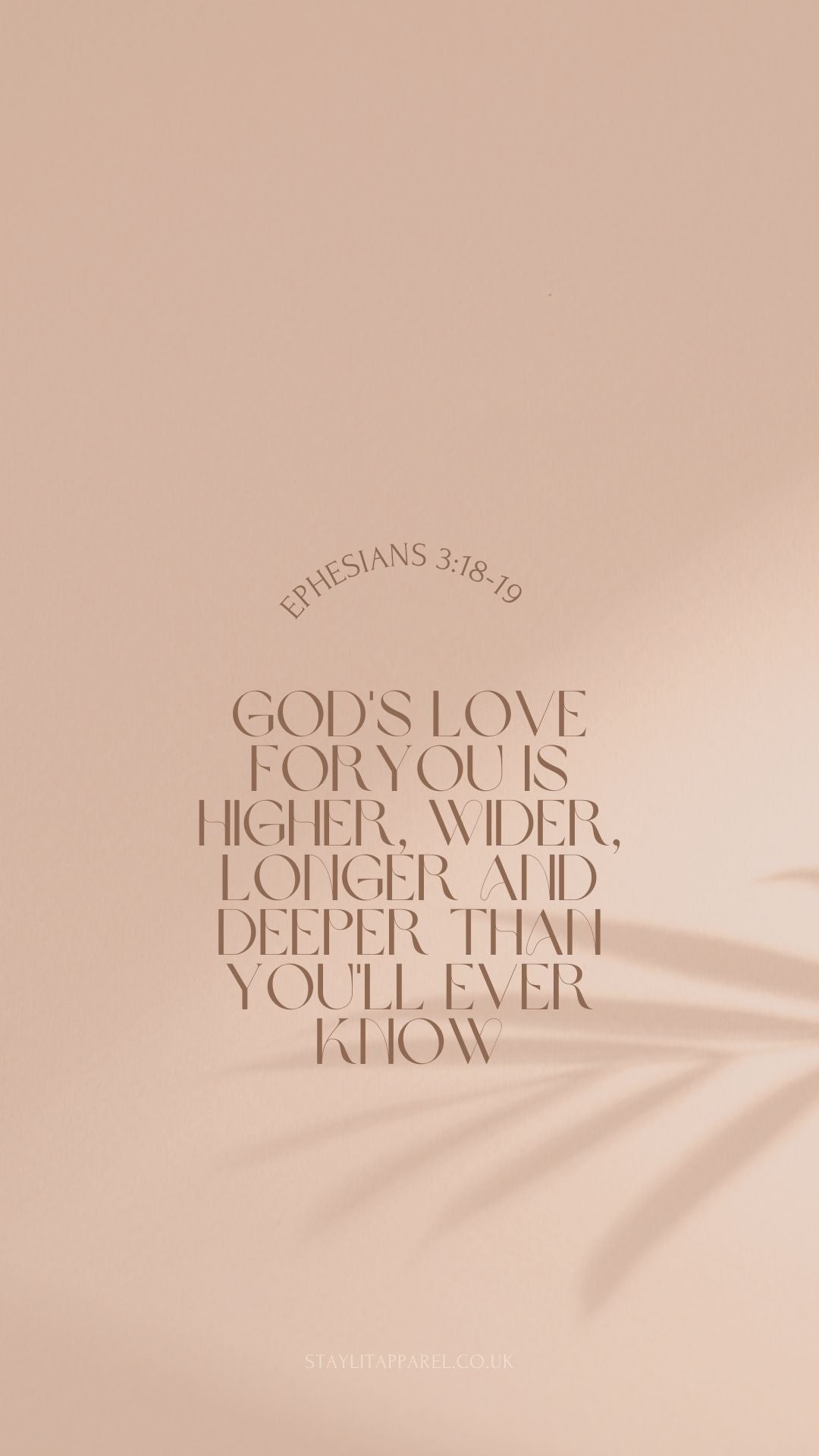 Textual quote about God's love on a beige background