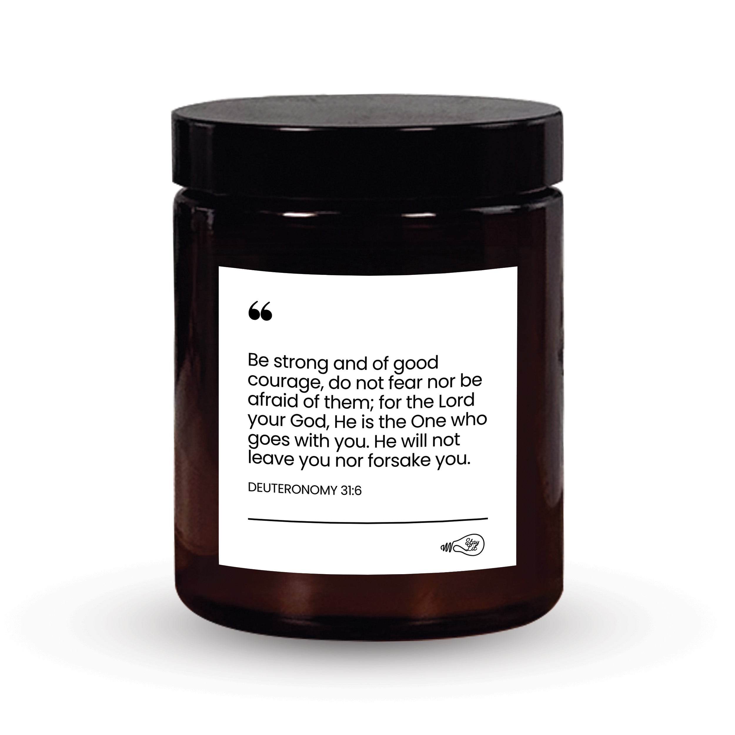 Deuteronomy 31:6 Bible Verse Candle