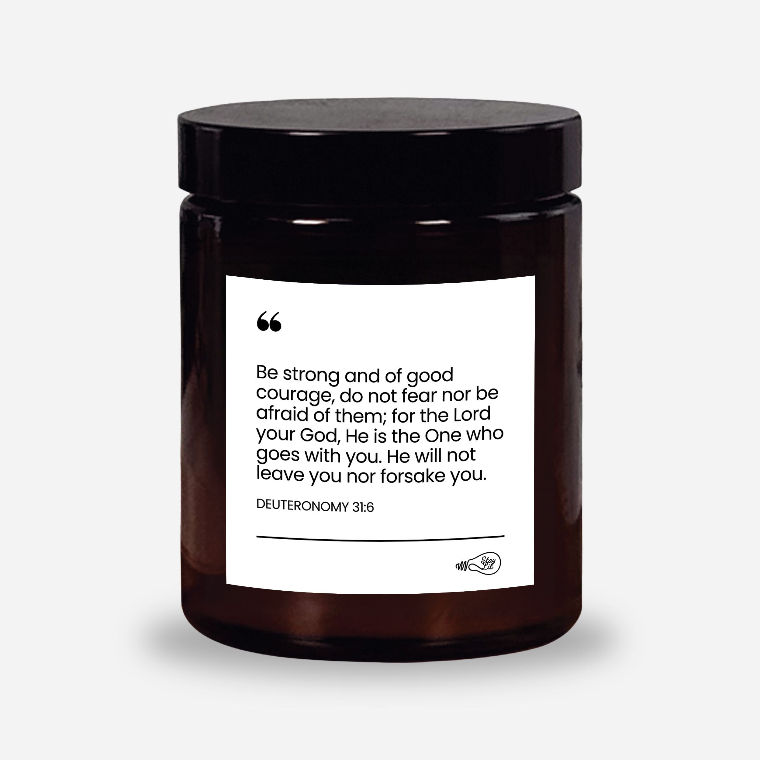Deuteronomy 31:6 Bible Verse Candle