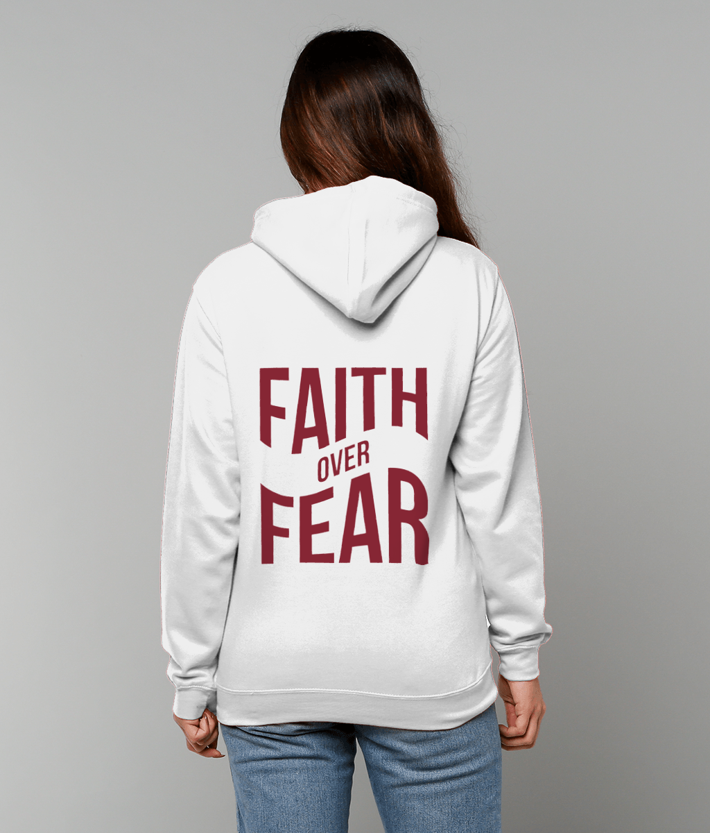 Faith Over Fear White Pullover Hoodie image 1