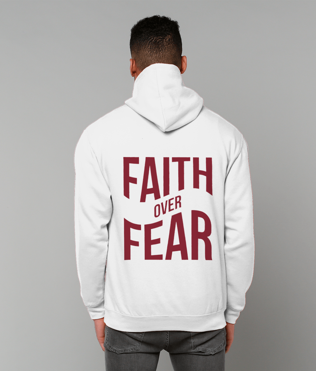Faith Over Fear White Pullover Hoodie image 2
