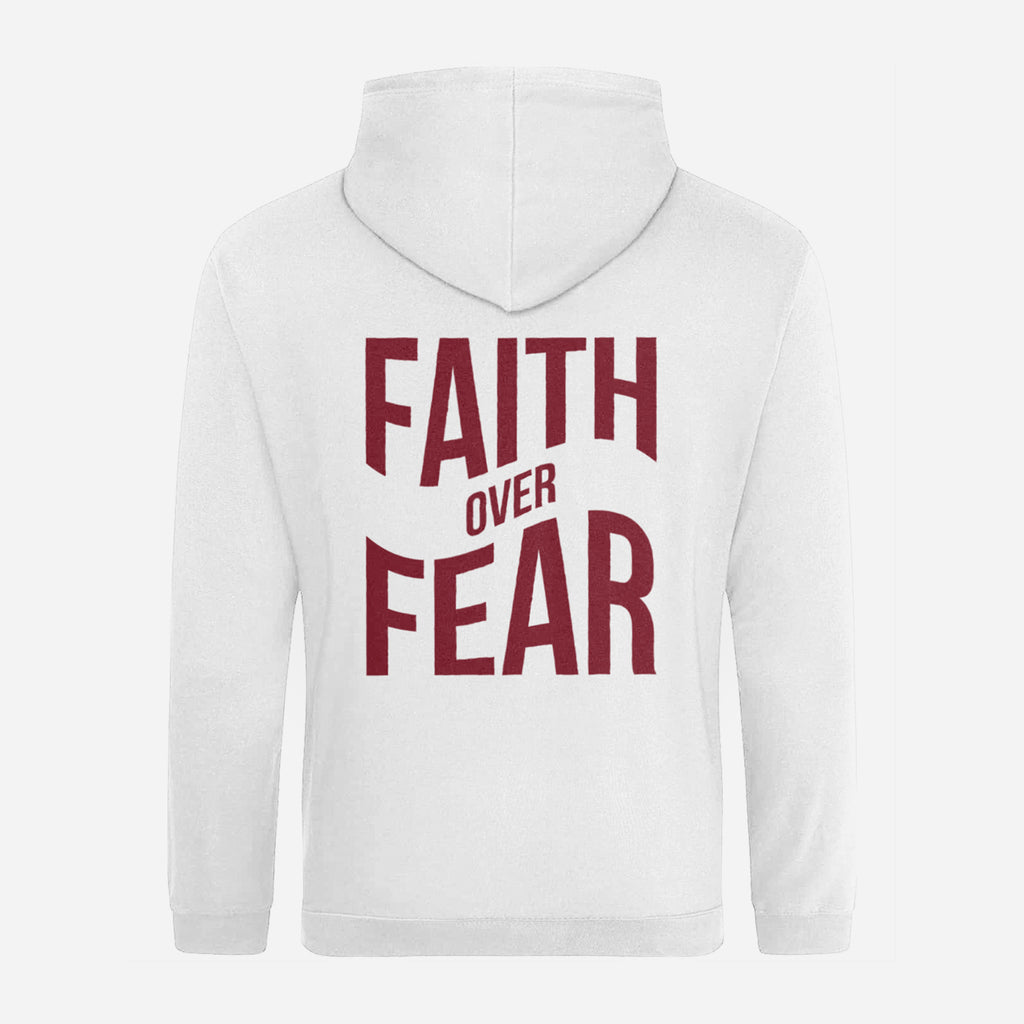 Faith Over Fear White Pullover Hoodie image 0