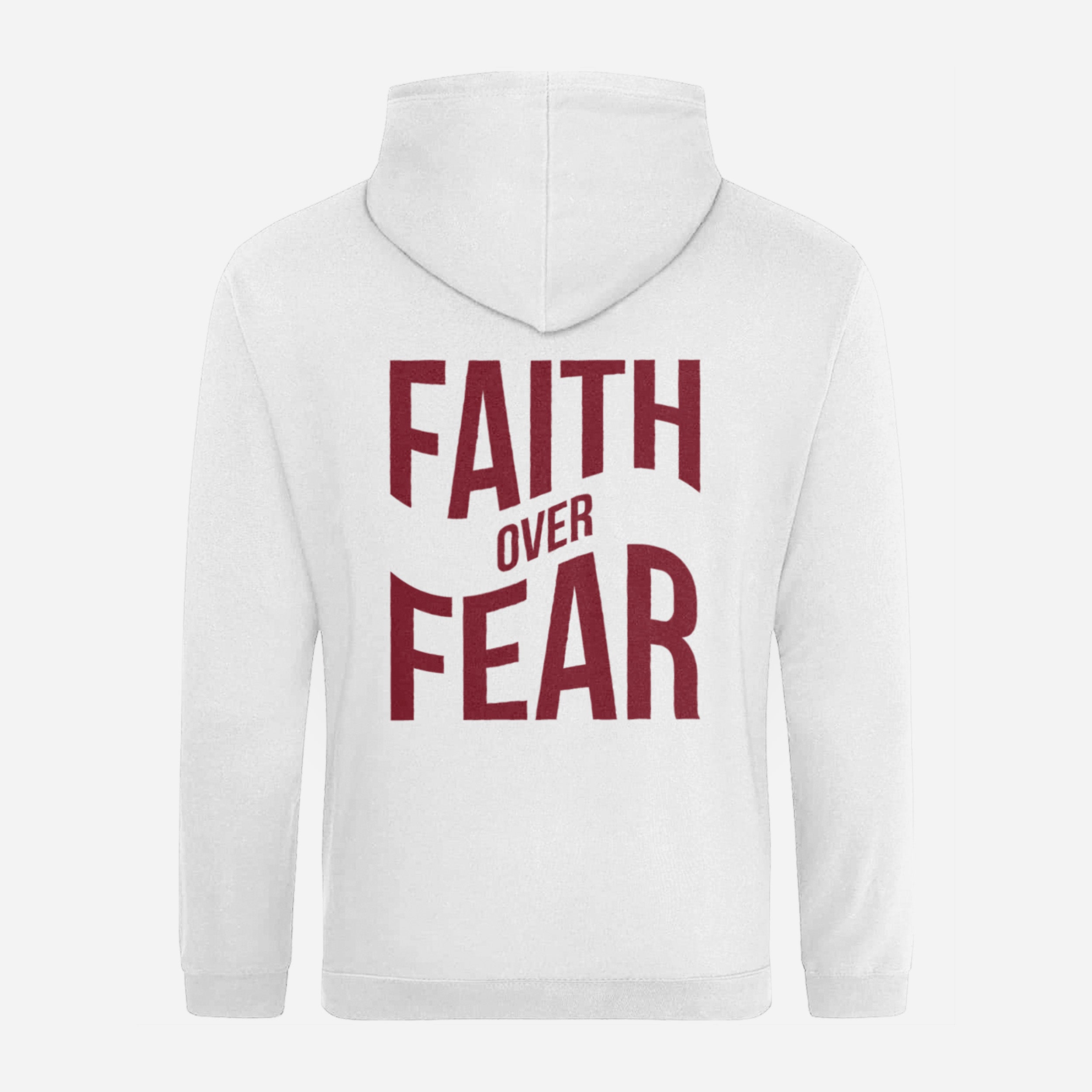 Faith Over Fear White Pullover Hoodie image 0