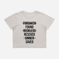 Found Rescued Saved Cropped Tee Beige Stay Lit Apparel
