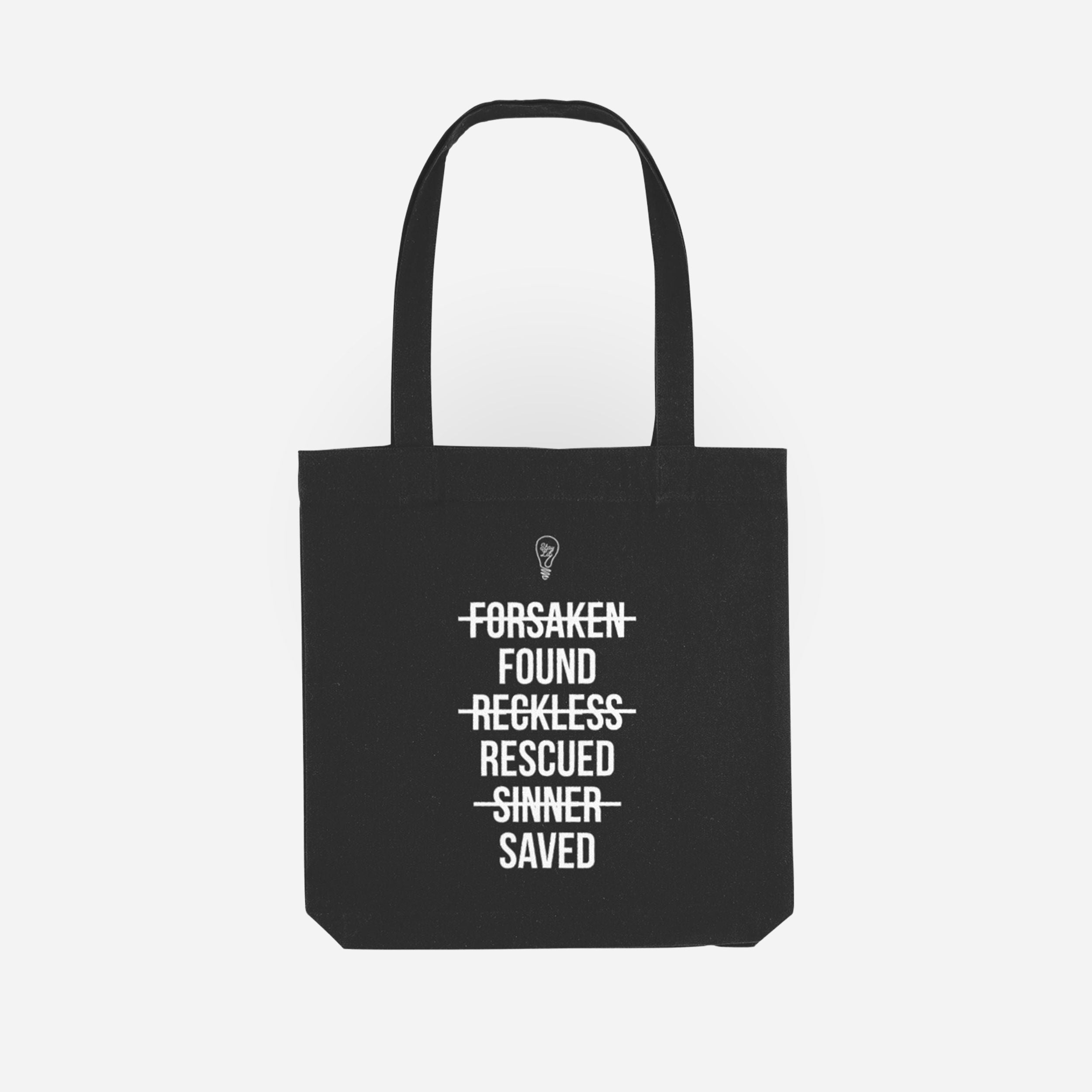 Found Rescued Saved Tote Bag Stay Lit Apparel UK
