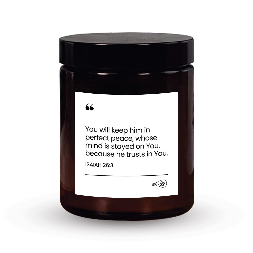 Isaiah 26:3 Bible Verse Candle