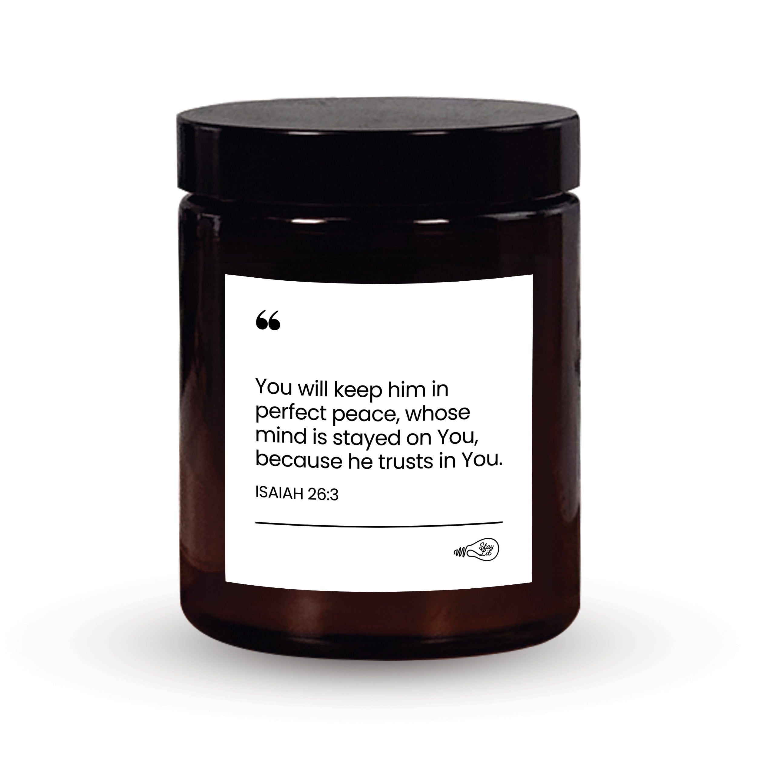 Isaiah 26:3 Bible Verse Candle