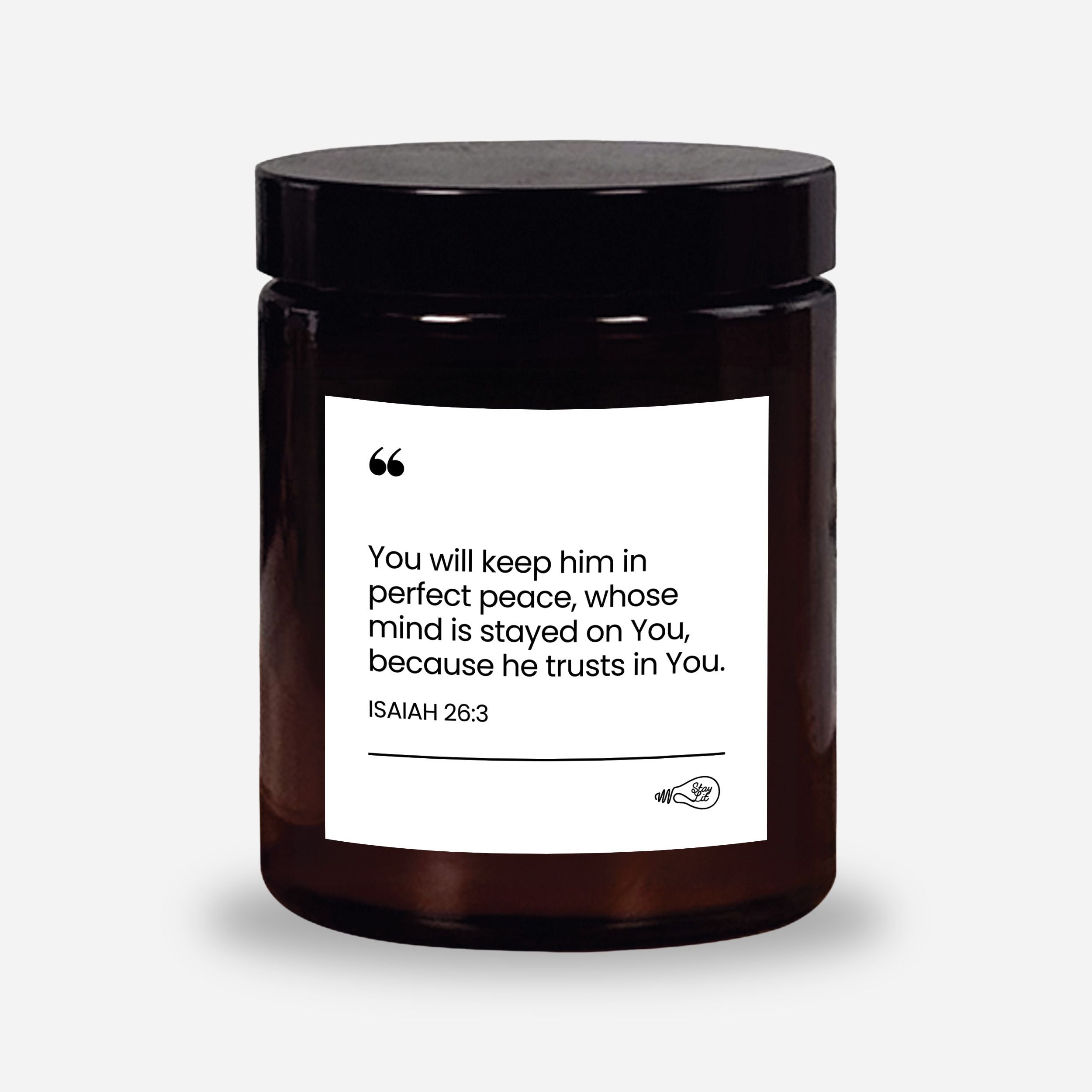 Isaiah 26:3 Bible Verse Candle
