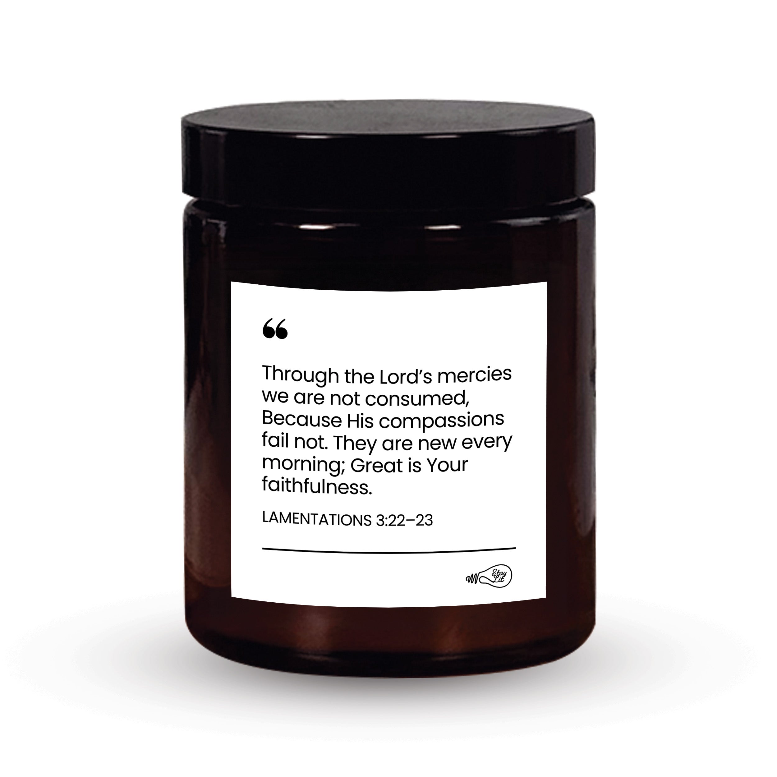 Lamentations 3:22–23 Bible Verse Candle