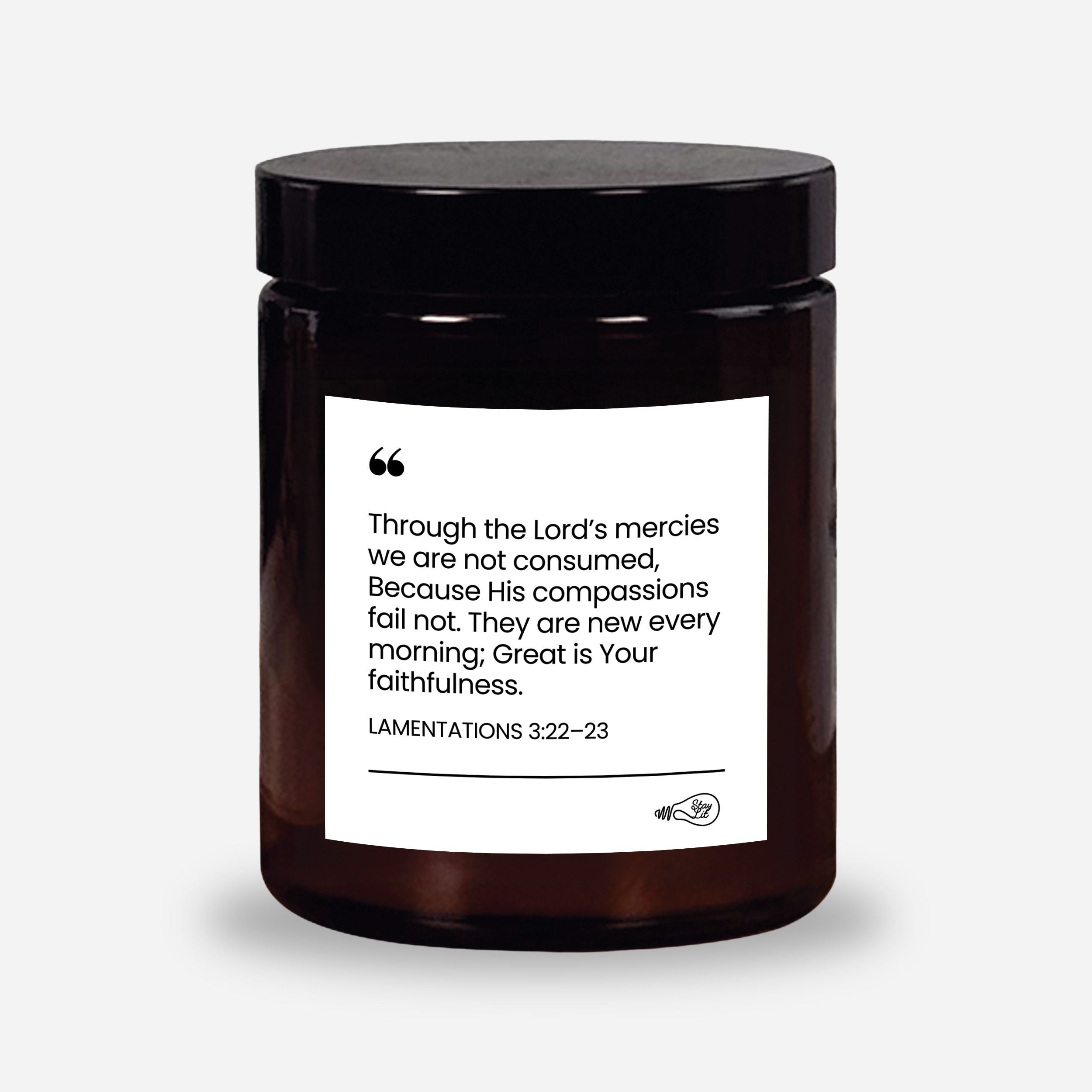 Lamentations 3:22–23 Bible Verse Candle