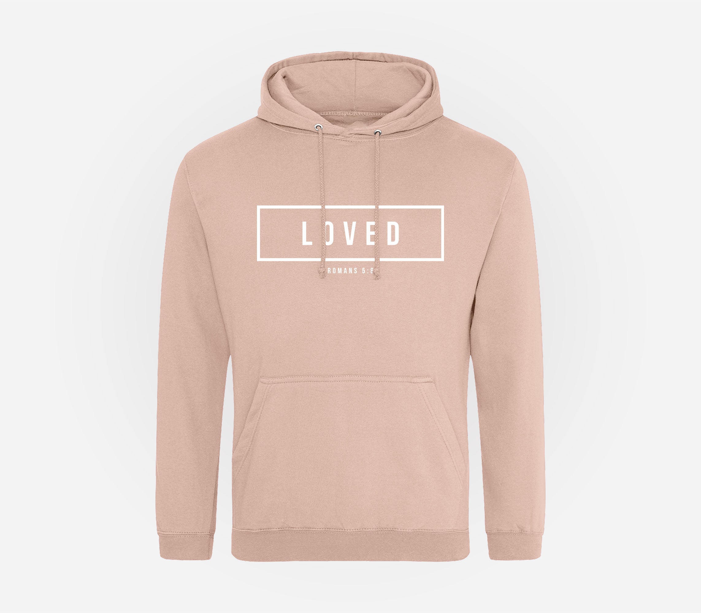 Loved Bible Verse Hoodie peach Stay Lit Apparel