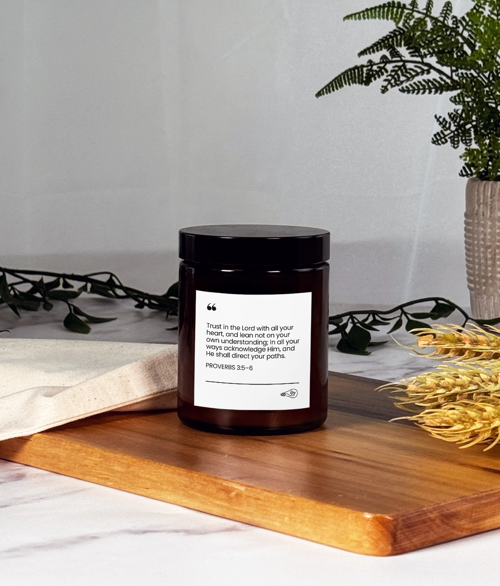 Proverbs 3:5–6 Bible Verse Candle