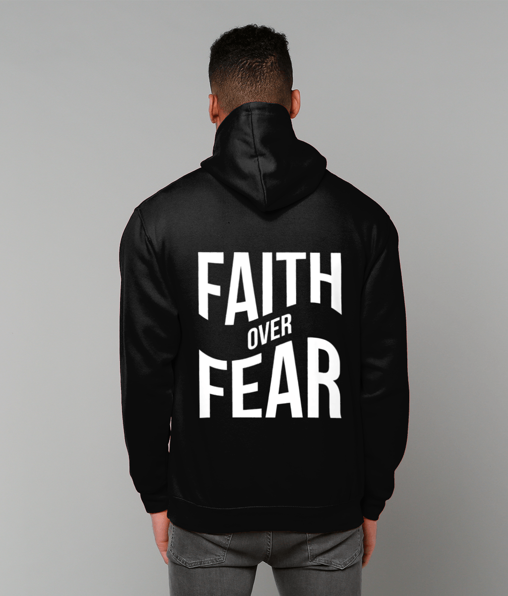 Faith Over Fear Black Pullover Hoodie image 1