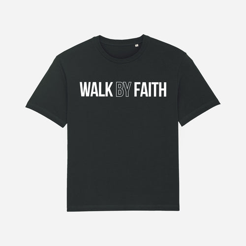 Walk By Faith Oversized Black T-Shirt image 0