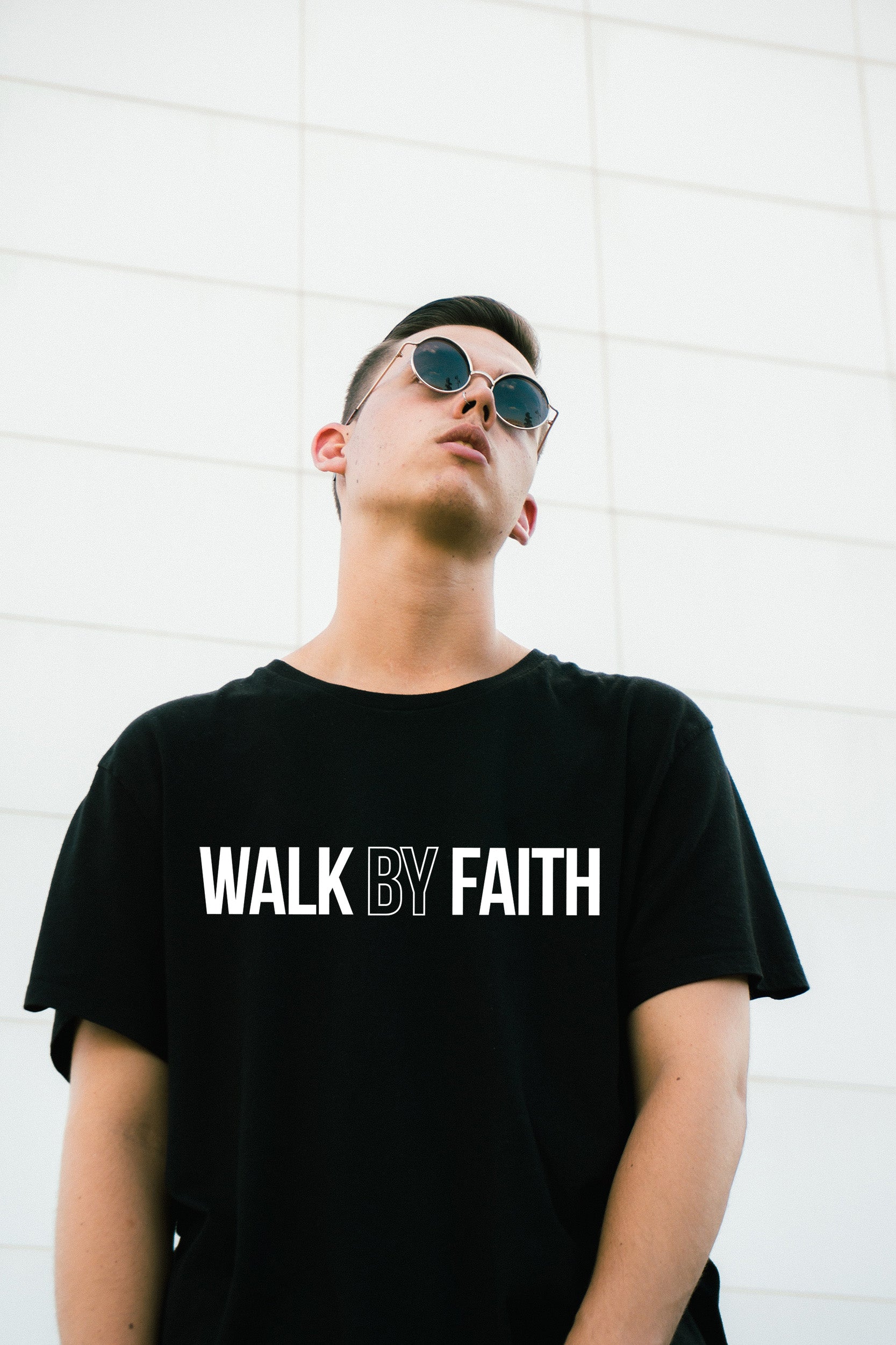 Walk By Faith Oversized Black T-Shirt image 2