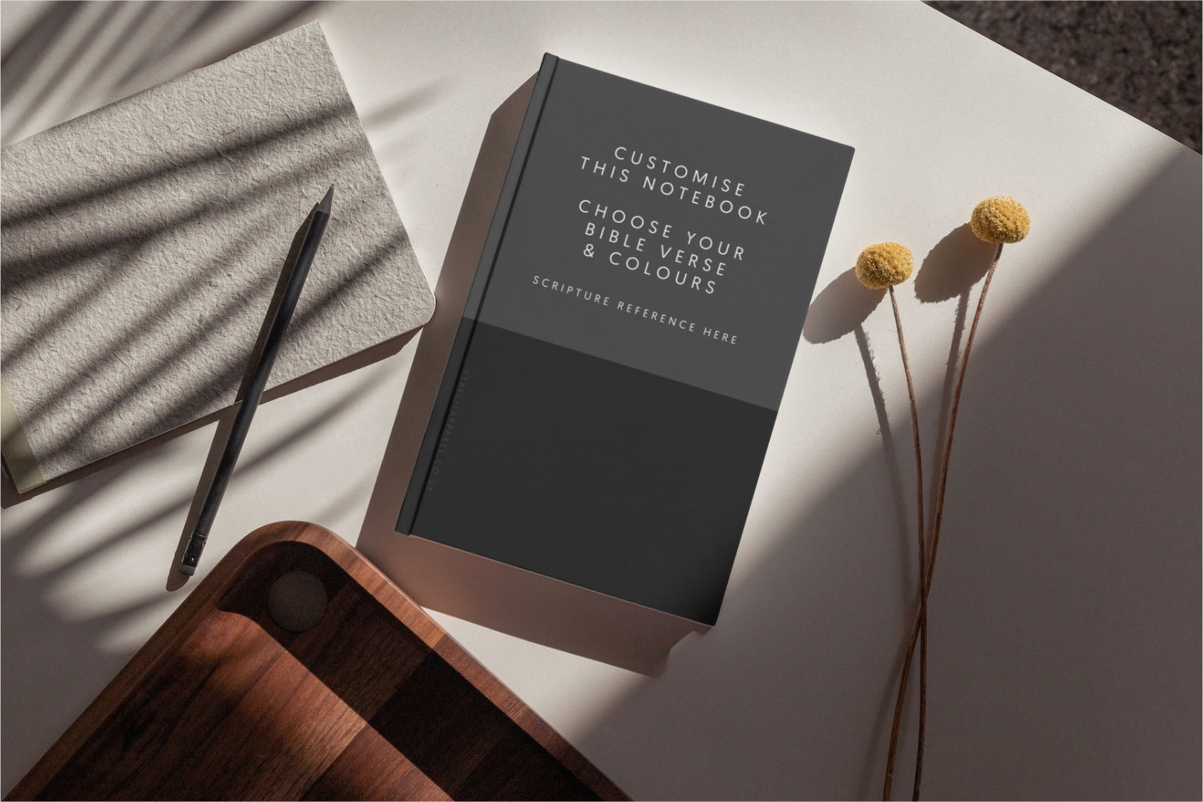 Two Toned Personalised Christian Notebook Grey image 1