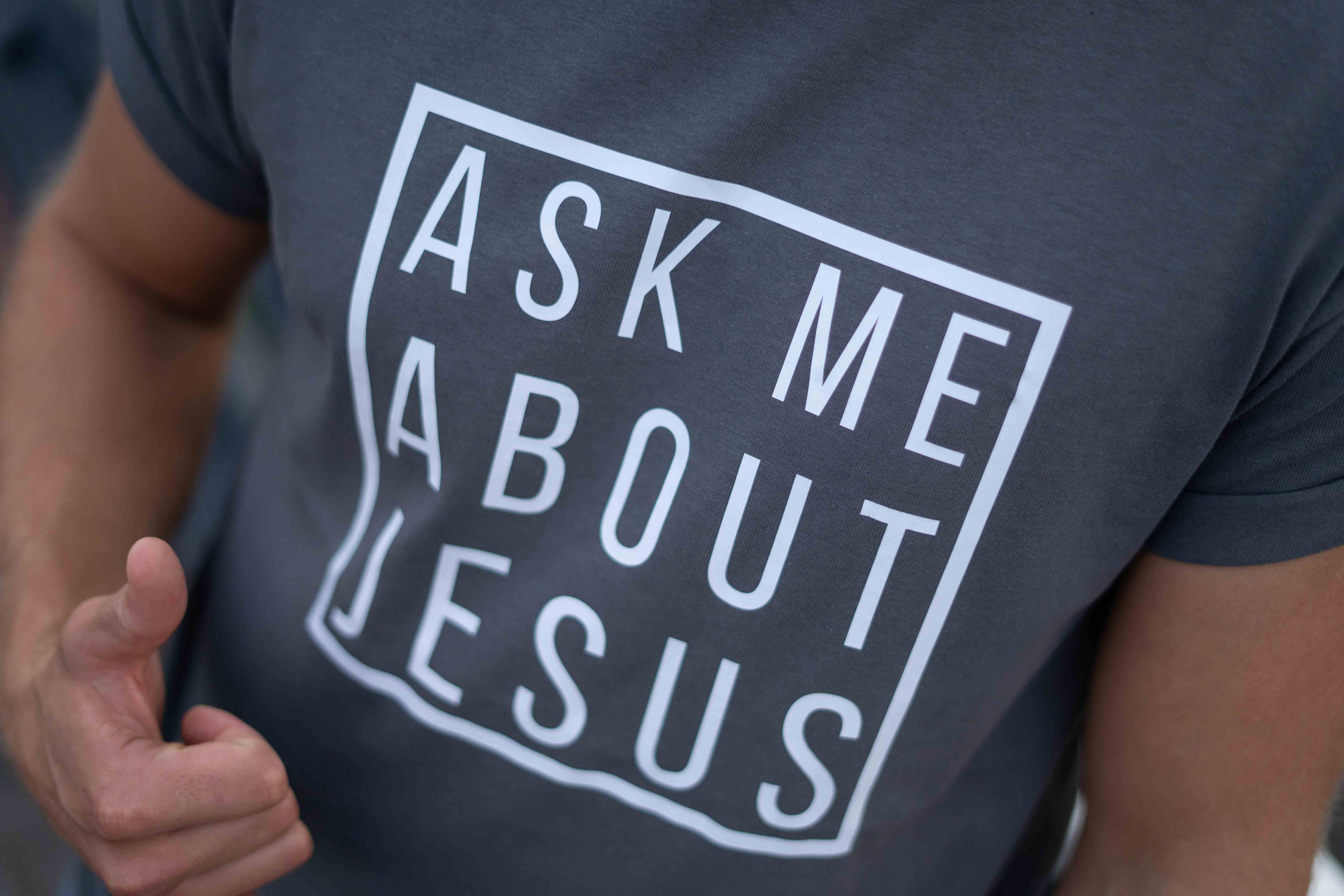 Ask Me About Jesus T-shirt image 3